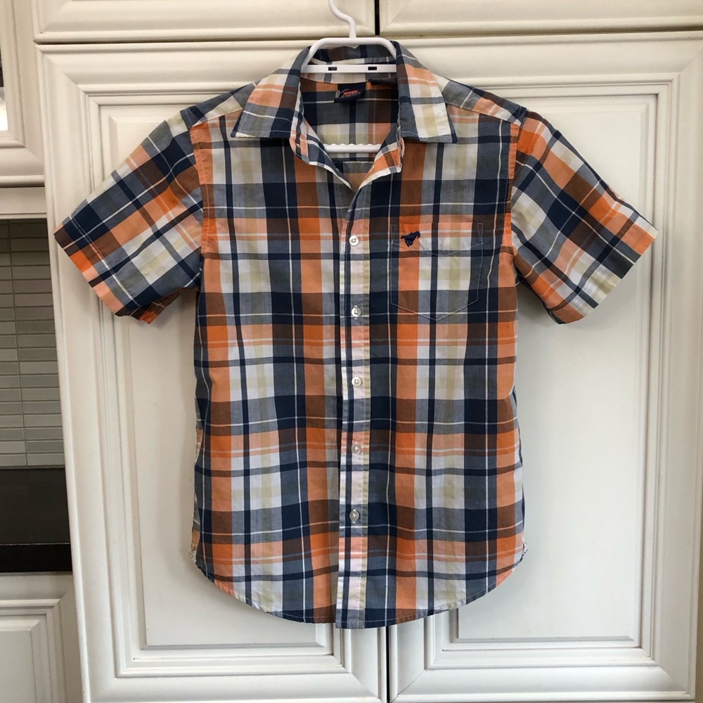 Wrangler boys plaid button shirt